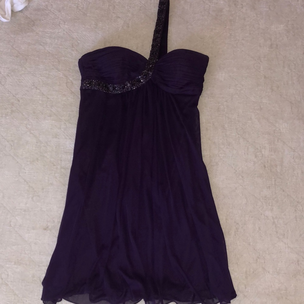 Plum One Shoulder Sequin Dress
